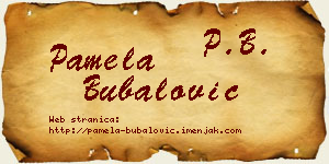 Pamela Bubalović vizit kartica